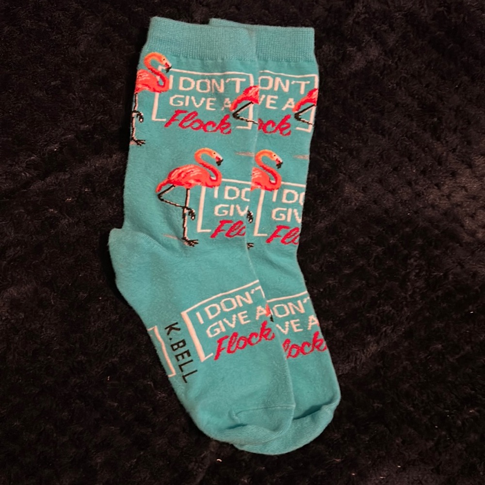 •Must be bundled• [K.Bell] Turquoise Flamingo Socks